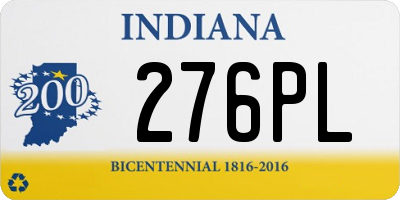 IN license plate 276PL