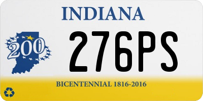 IN license plate 276PS