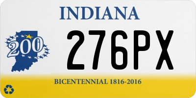 IN license plate 276PX