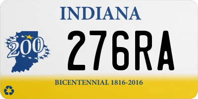 IN license plate 276RA