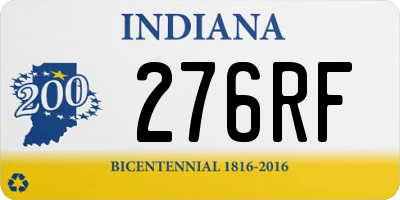 IN license plate 276RF