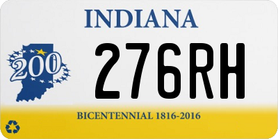 IN license plate 276RH