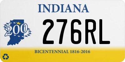 IN license plate 276RL
