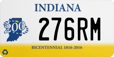 IN license plate 276RM