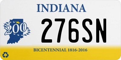 IN license plate 276SN