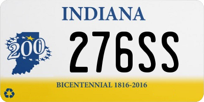 IN license plate 276SS