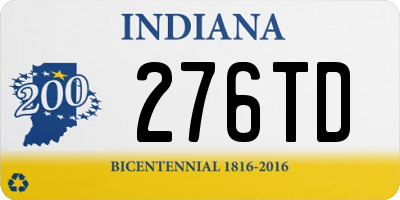 IN license plate 276TD