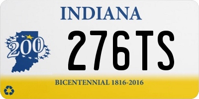 IN license plate 276TS