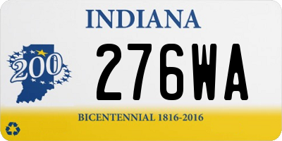 IN license plate 276WA