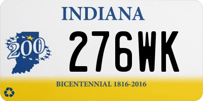 IN license plate 276WK