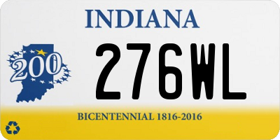 IN license plate 276WL