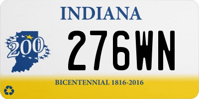 IN license plate 276WN