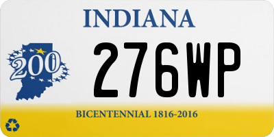 IN license plate 276WP