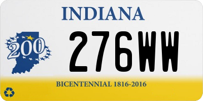 IN license plate 276WW