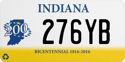 IN license plate 276YB