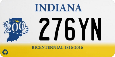 IN license plate 276YN