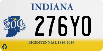 IN license plate 276YO