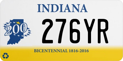 IN license plate 276YR