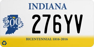 IN license plate 276YV