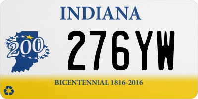 IN license plate 276YW