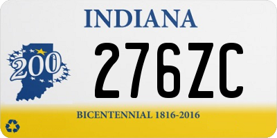 IN license plate 276ZC