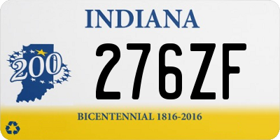 IN license plate 276ZF