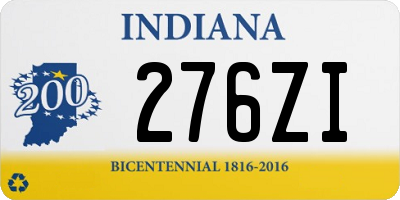 IN license plate 276ZI