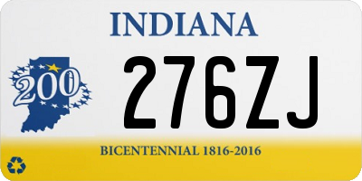 IN license plate 276ZJ