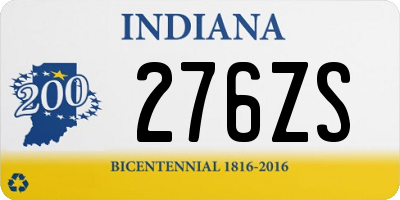 IN license plate 276ZS