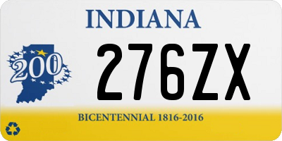 IN license plate 276ZX