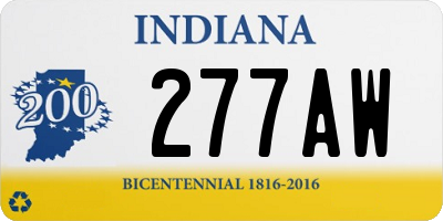 IN license plate 277AW