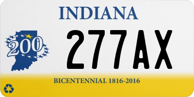 IN license plate 277AX