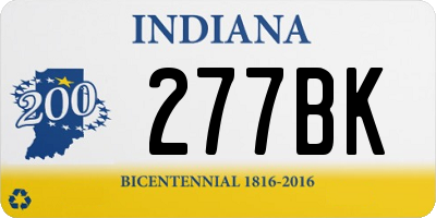 IN license plate 277BK