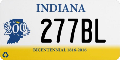 IN license plate 277BL