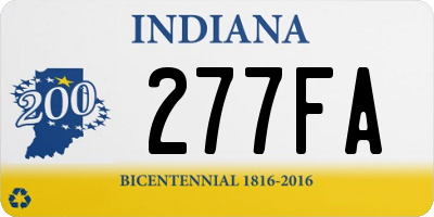 IN license plate 277FA