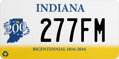 IN license plate 277FM