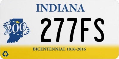 IN license plate 277FS