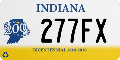 IN license plate 277FX