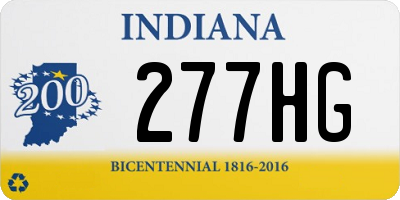 IN license plate 277HG