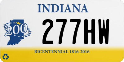 IN license plate 277HW