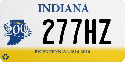 IN license plate 277HZ