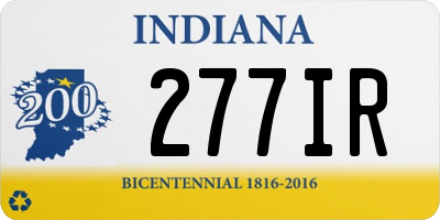 IN license plate 277IR