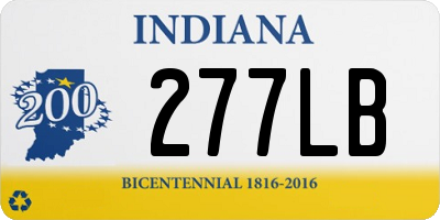 IN license plate 277LB