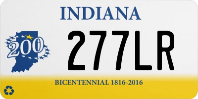 IN license plate 277LR