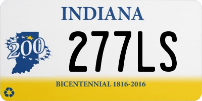 IN license plate 277LS