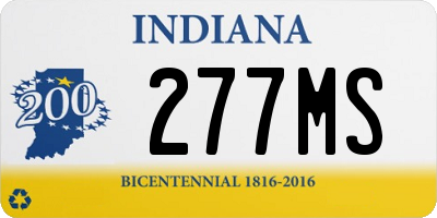 IN license plate 277MS