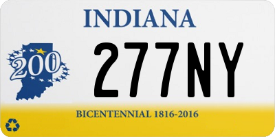 IN license plate 277NY