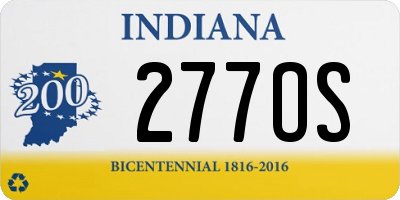 IN license plate 277OS