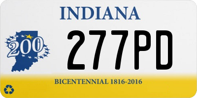 IN license plate 277PD