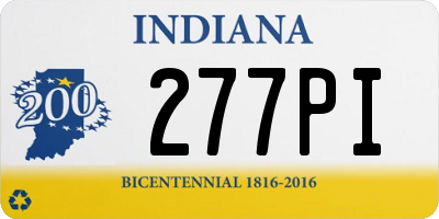 IN license plate 277PI